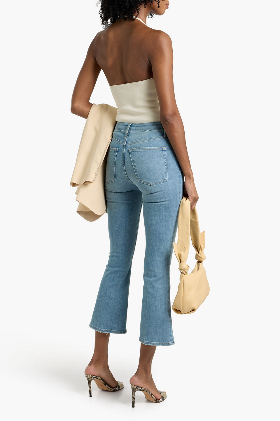 Frame Le Crop Mini Boot Mid-rise Bootleg Jeans In Blue