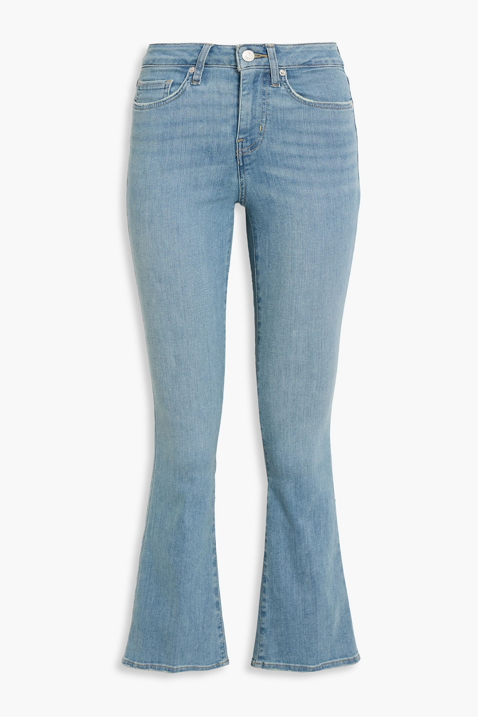Frame Le Crop Mini Boot Mid-rise Bootleg Jeans In Blue