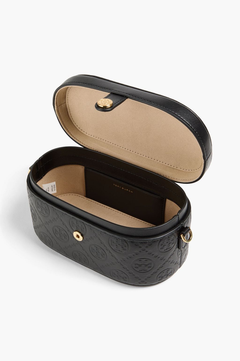 TORY BURCH T Monogram embossed leather vanity case