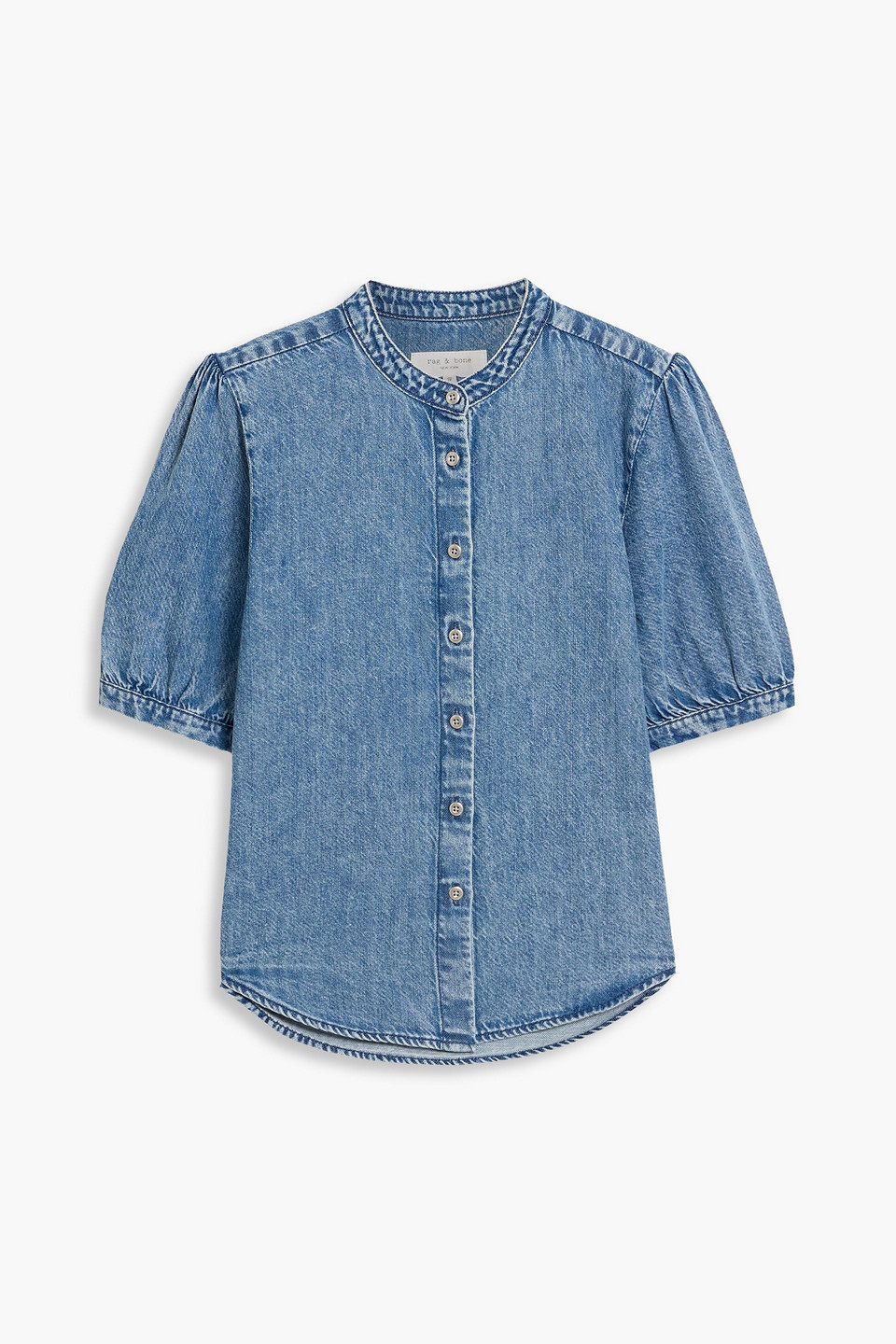 Rag & Bone Jordan Cotton And Lyocell-blend Top In Blue