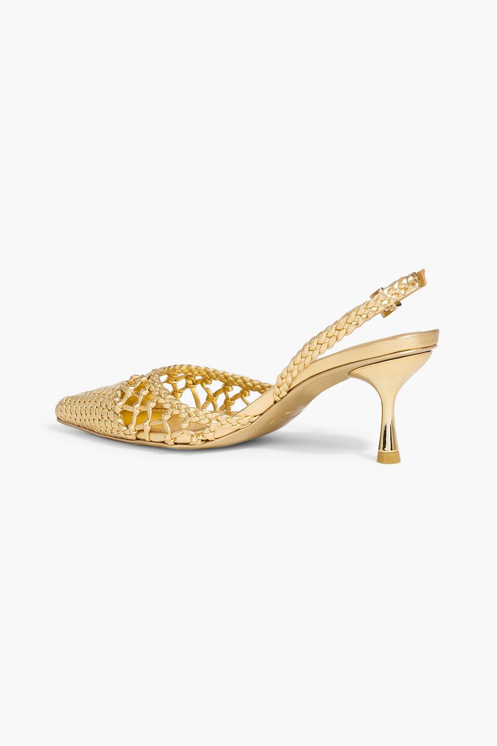 SIMKHAI Dylan woven metallic leather slingback pumps