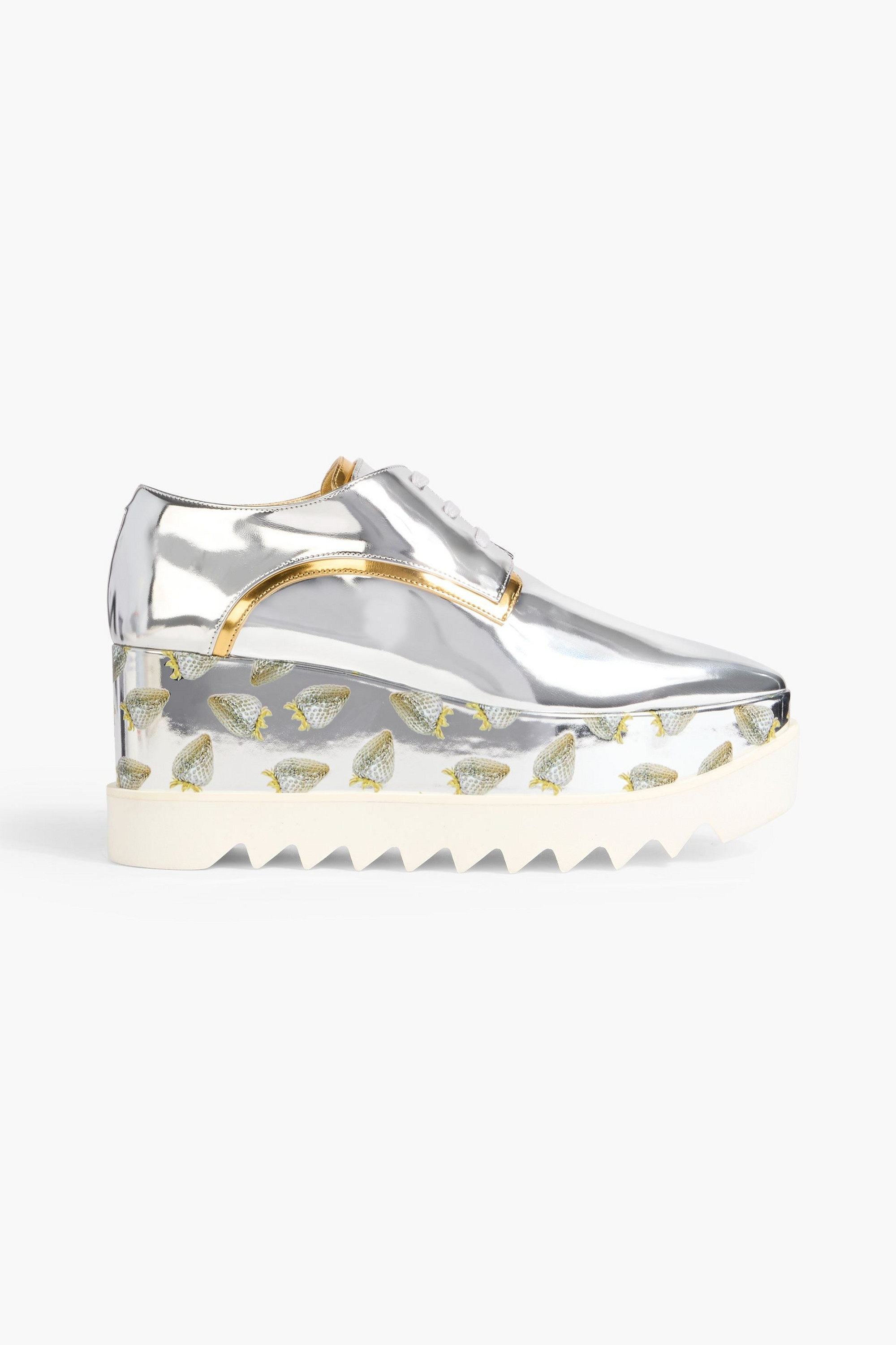 Stella McCartney Elyse printed mirrored platform brogues