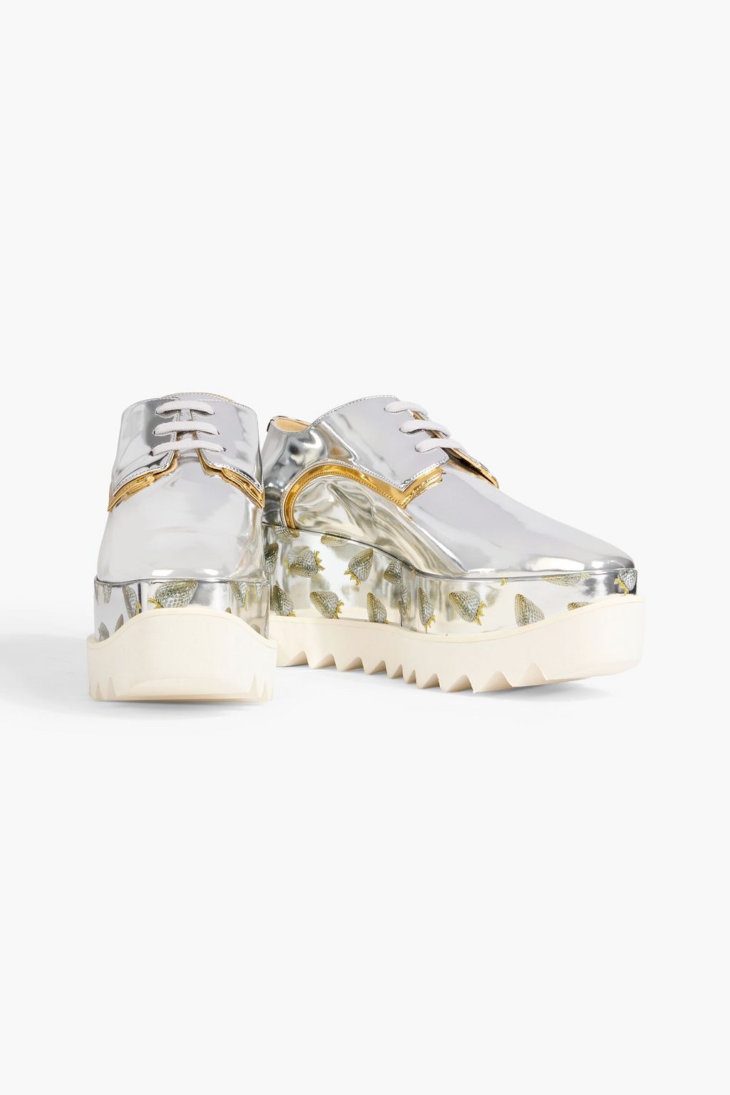 STELLA MCCARTNEY Elyse printed mirrored platform brogues
