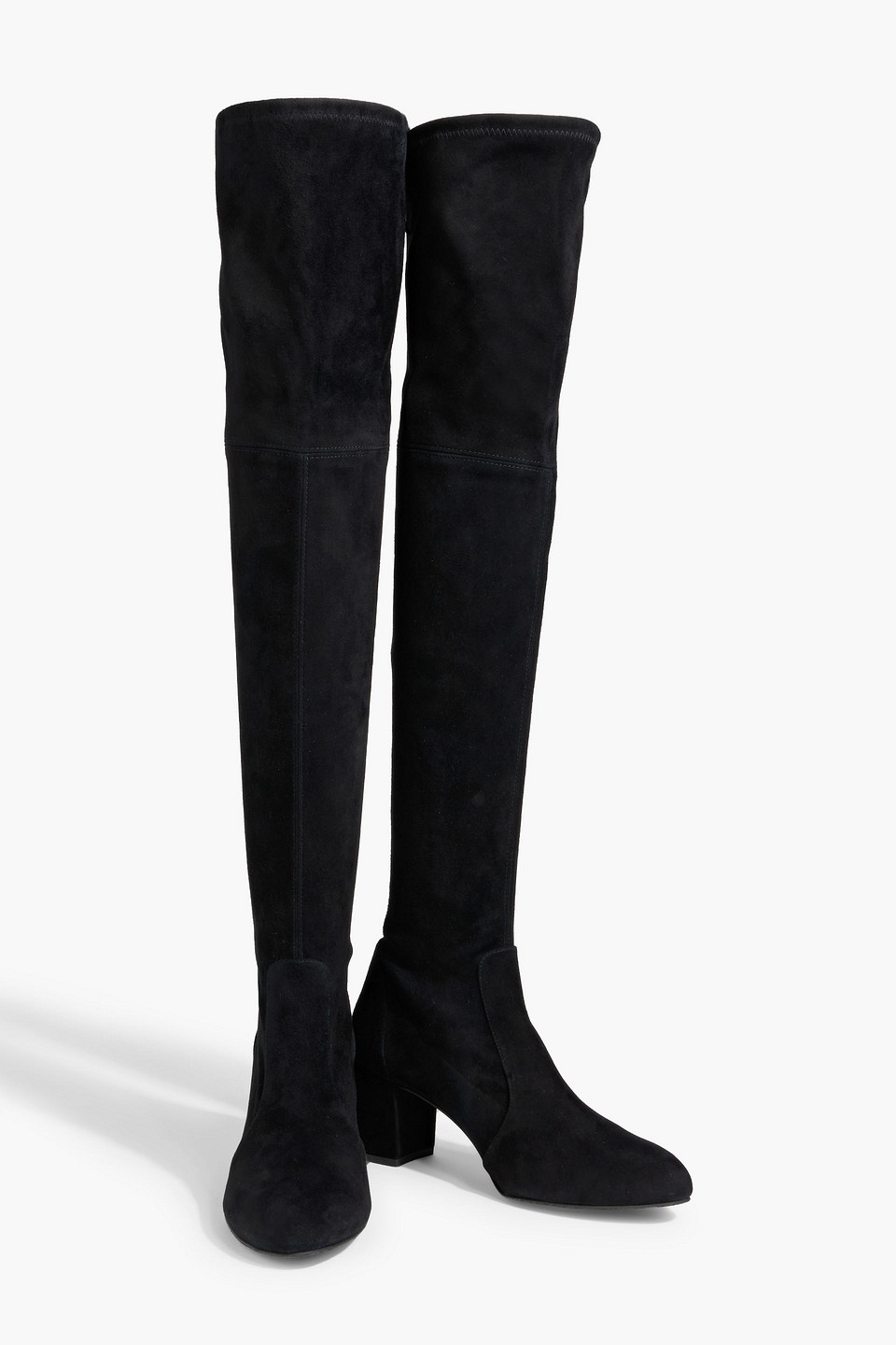 Stuart Weitzman Yuliana Suede Over-the-knee Boots In Black