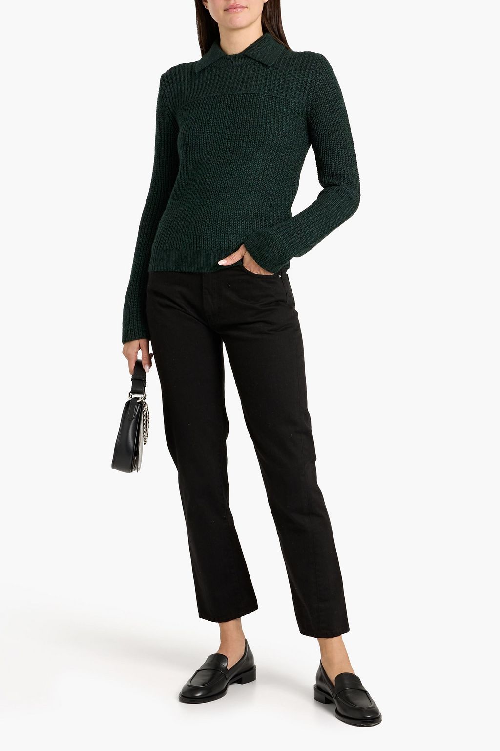 RAG & BONE Madix ribbed-knit polo sweater