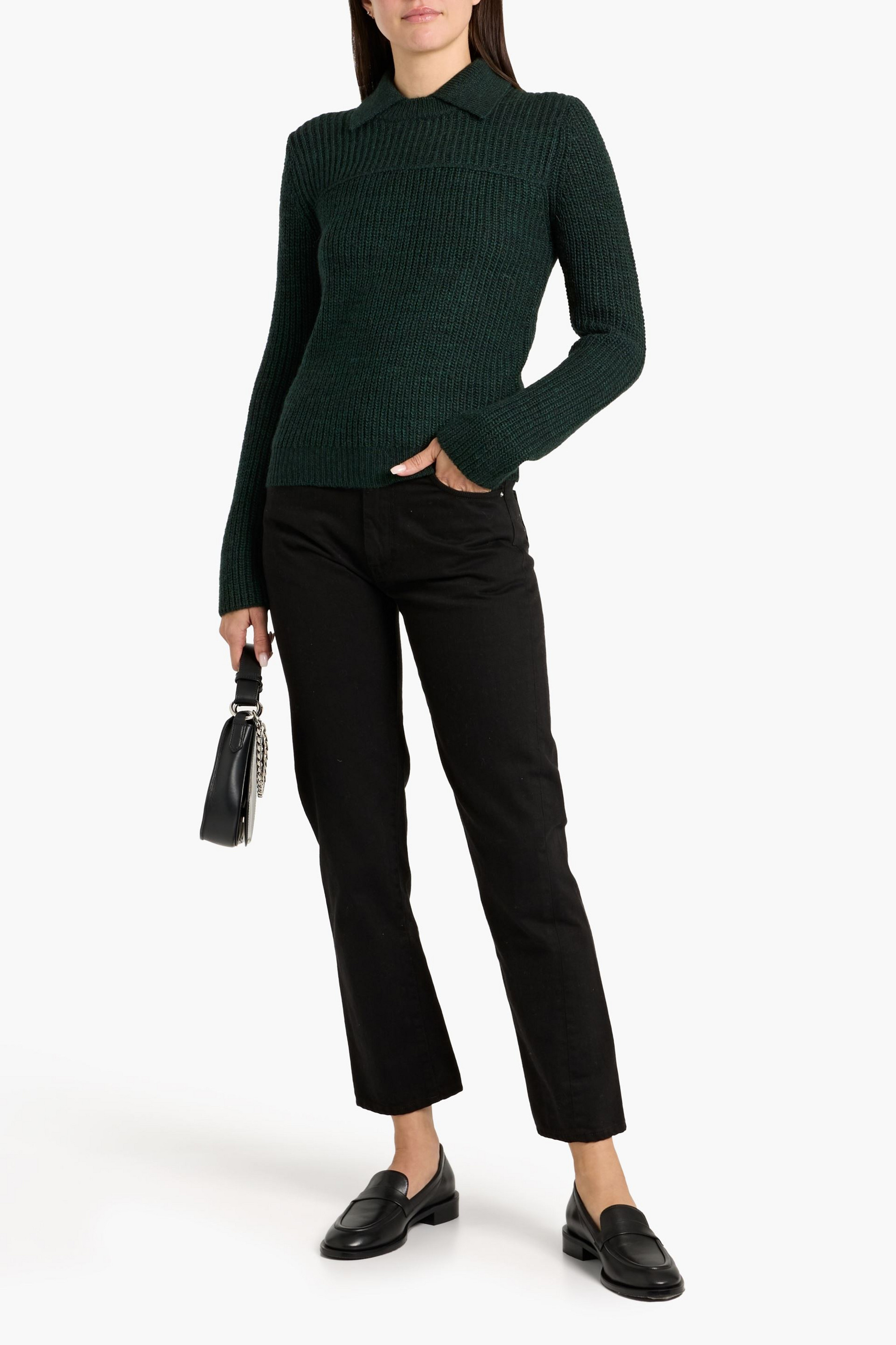 rag & bone Madix ribbed-knit polo sweater