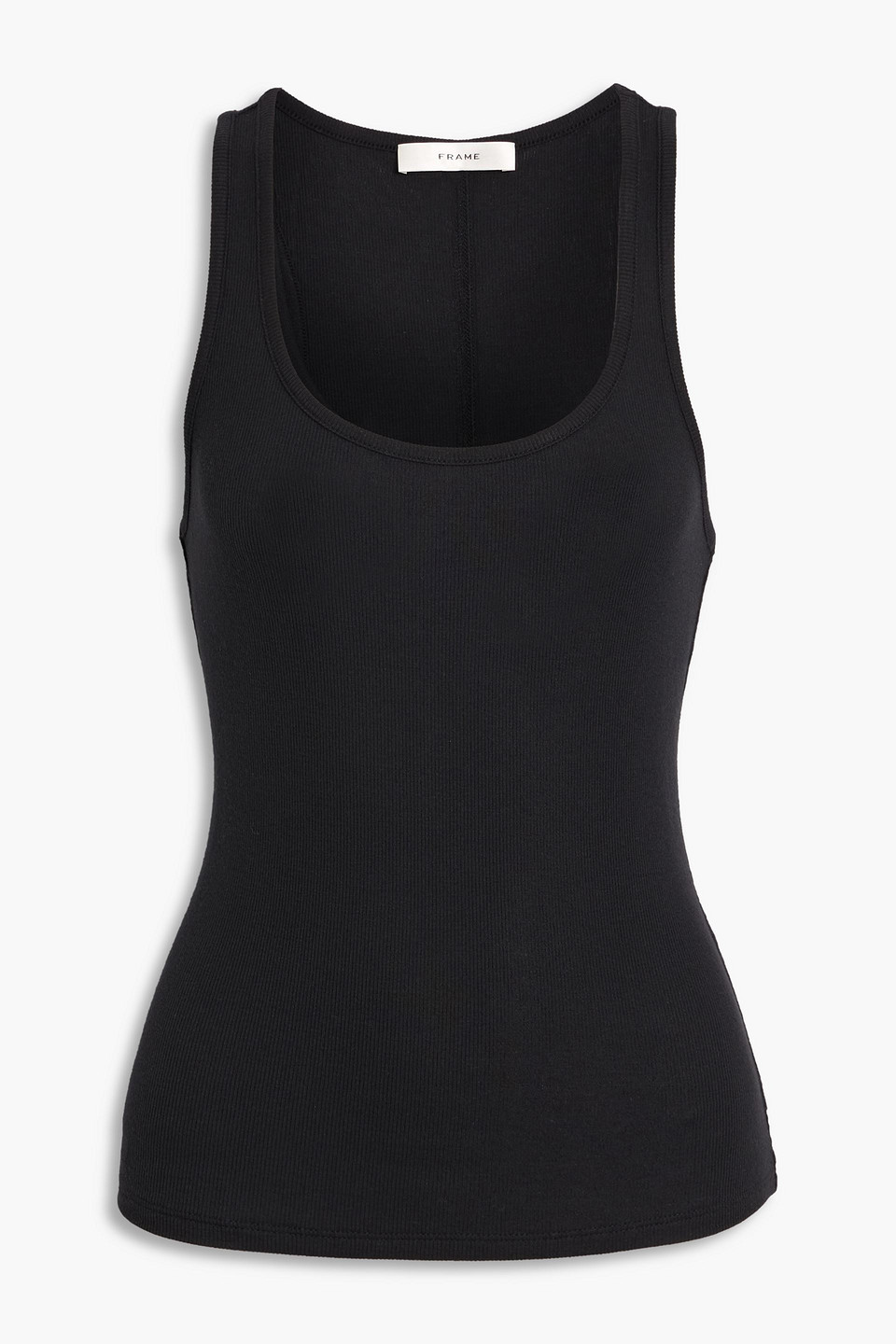 Frame Ribbed Stretch-modal Jersey Tank In Black