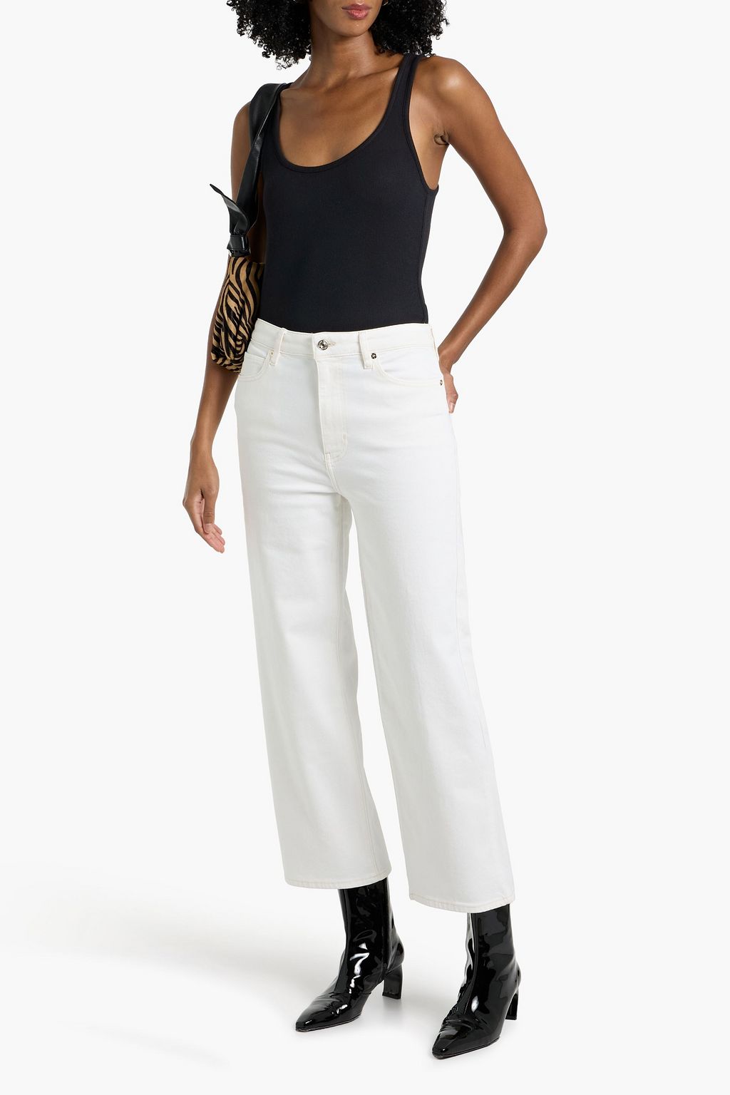 FRAME Ribbed stretch-modal jersey tank