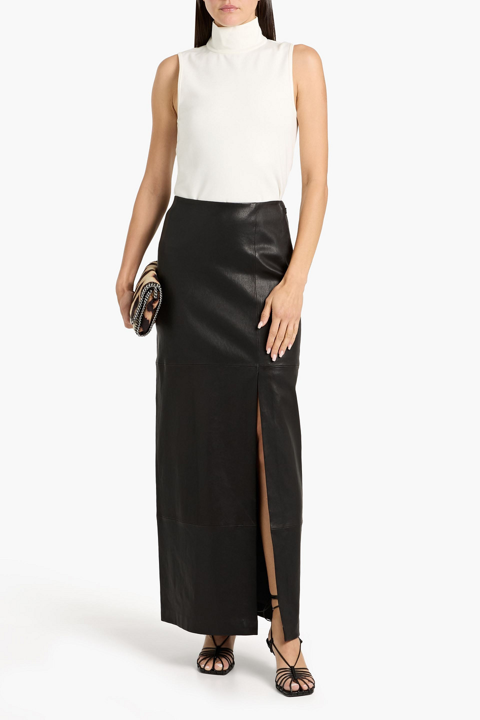 Rag & Bone Ilana Leather Maxi Skirt In Black