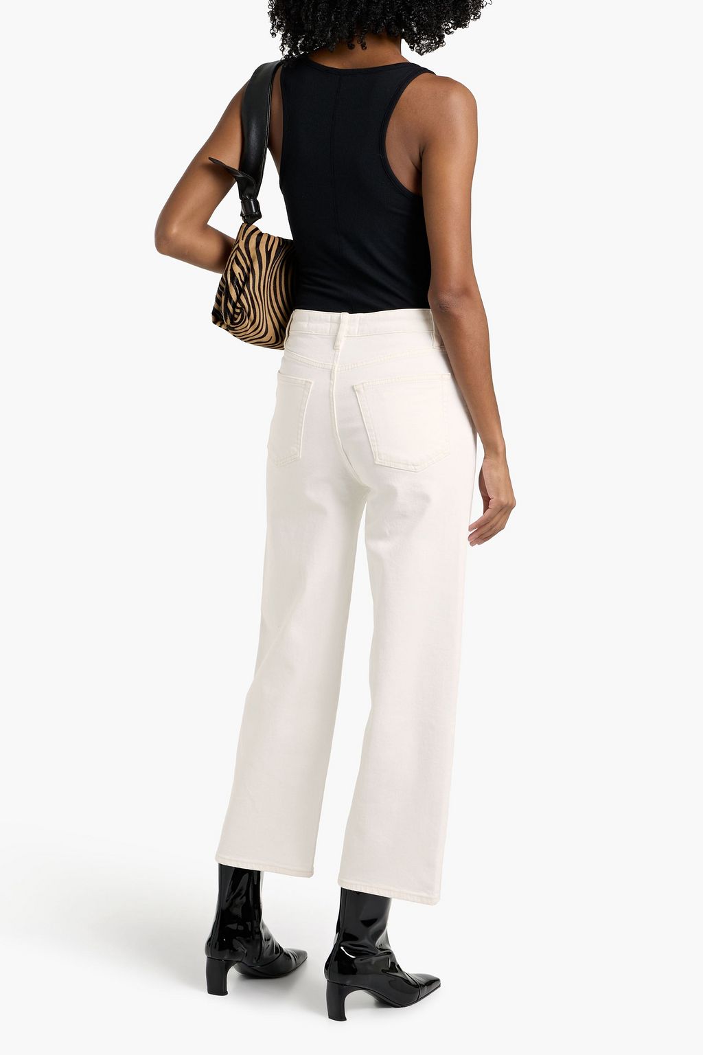 FRAME Cropped high-rise wide-leg jeans