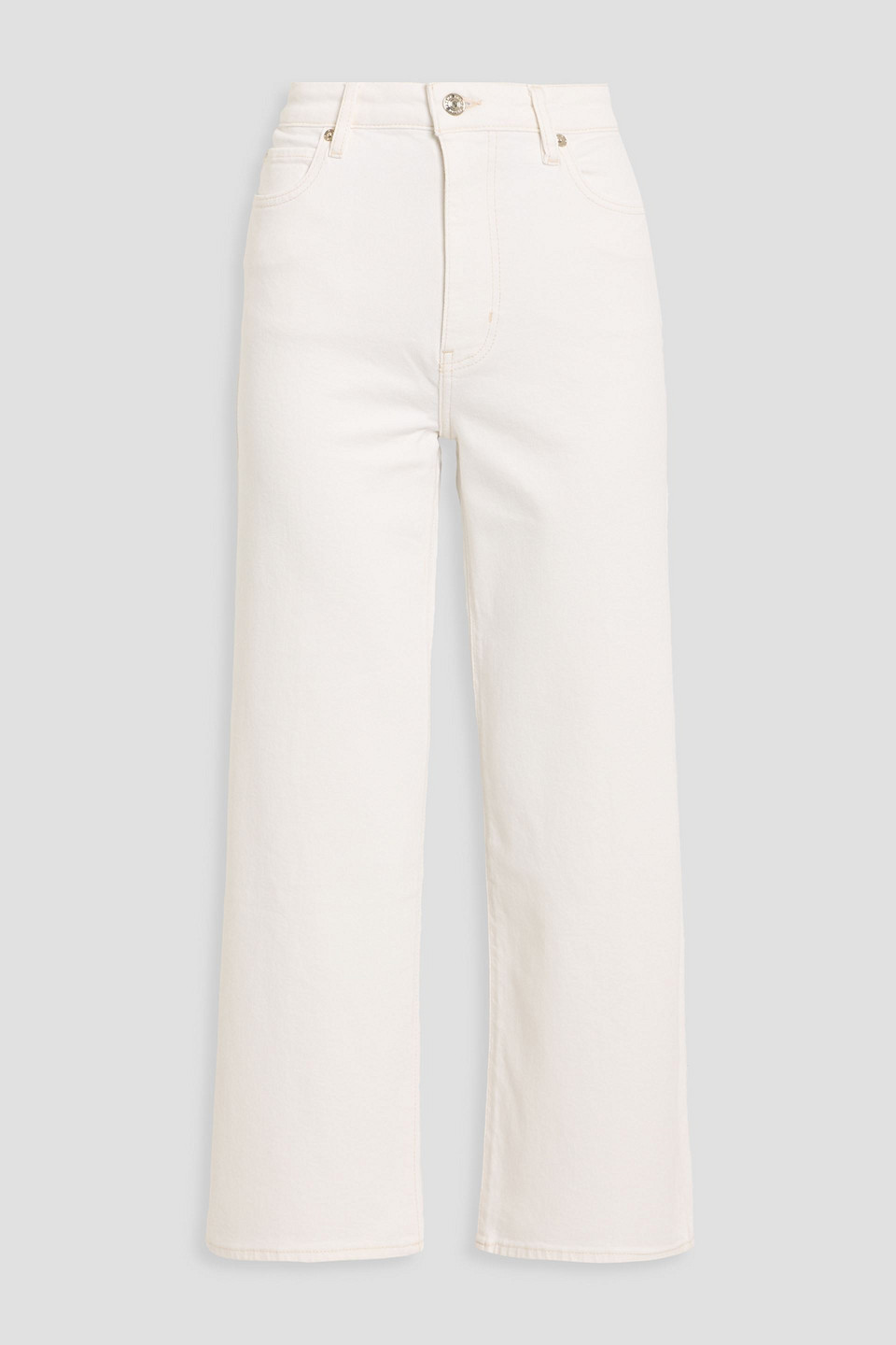 Frame Cropped High-rise Wide-leg Jeans In Neutral