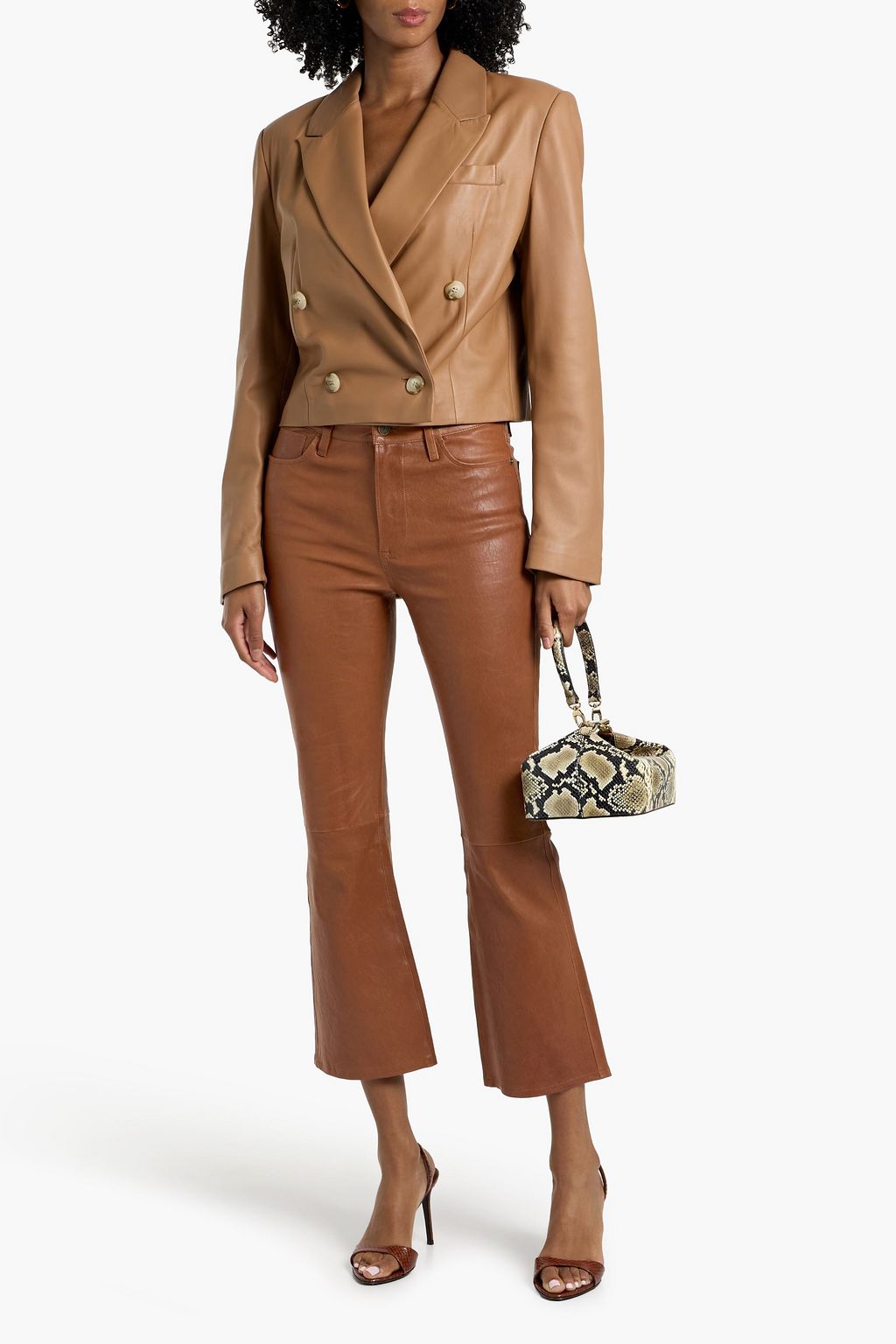 FRAME Le Crop Mini Boot leather bootcut pants