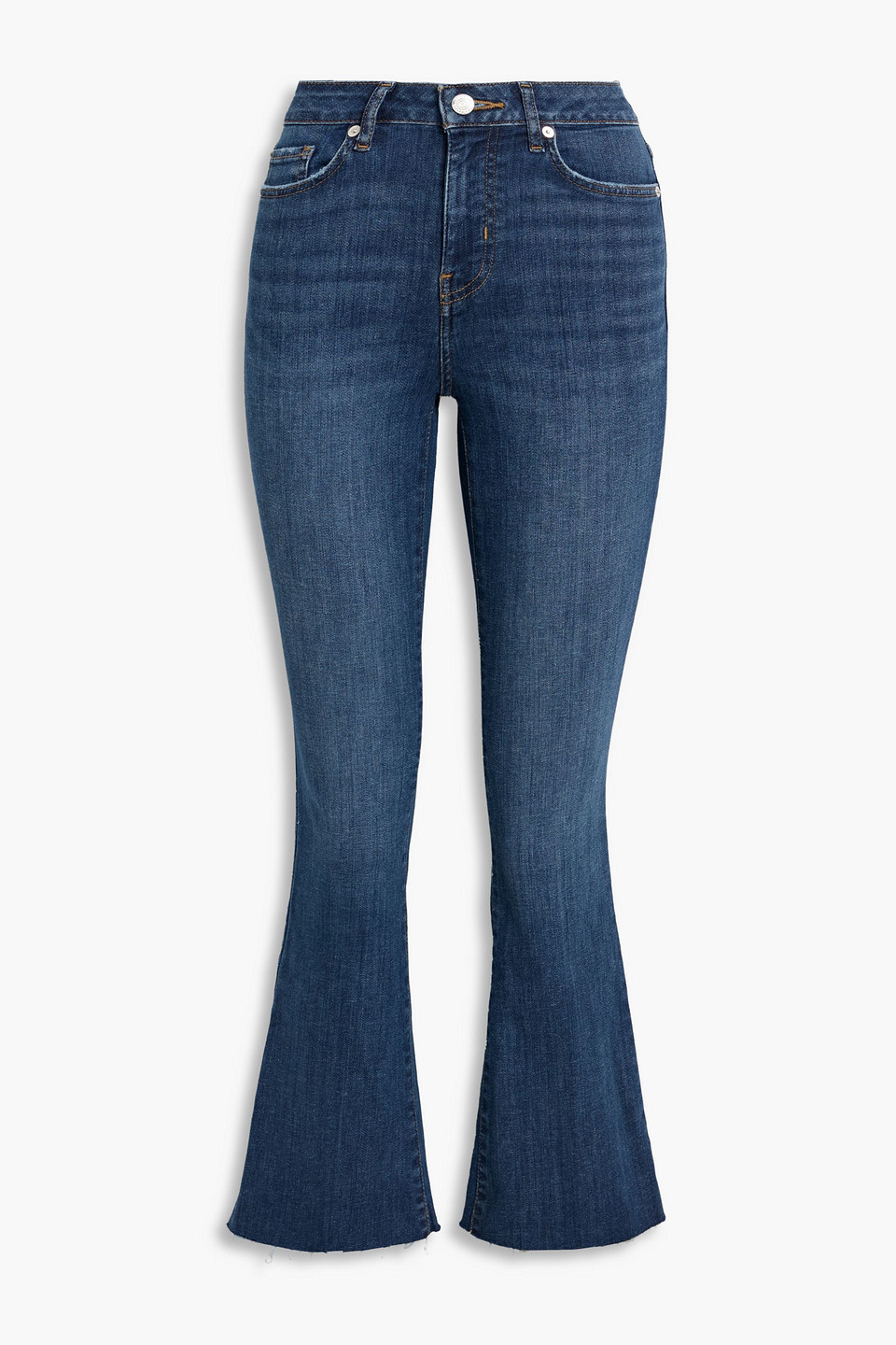 Frame Le Crop Mini Boot High-rise Bootcut Jeans In Blue