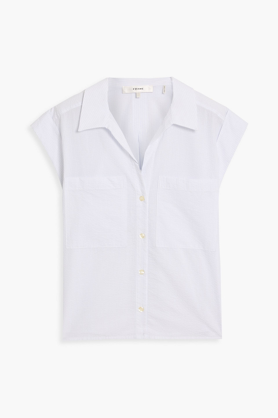 Frame Cotton-seersucker Shirt In White