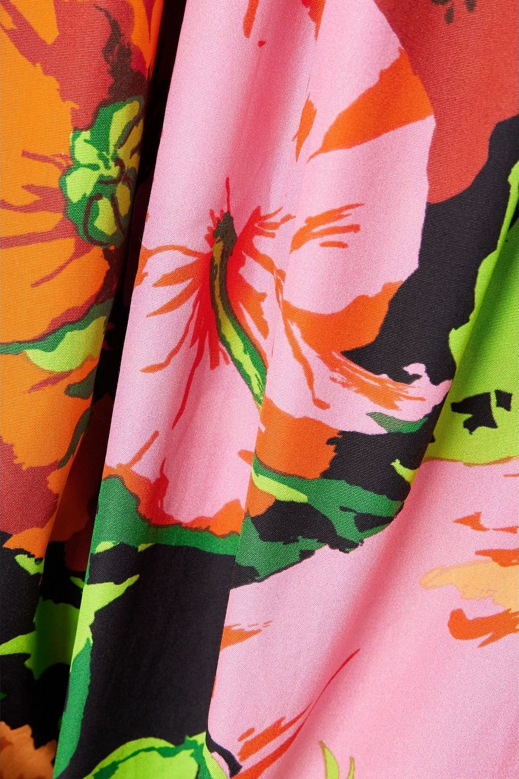 LA DOUBLEJ Breakfast off-the-shoulder floral-print cotton-poplin midi dress