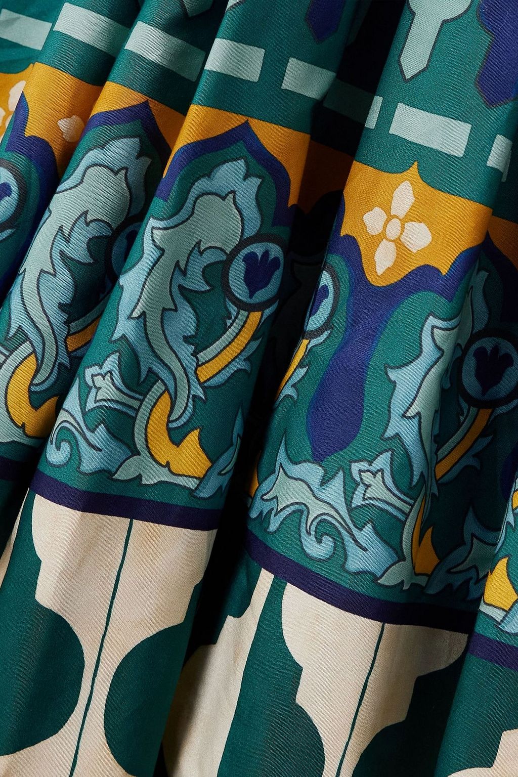 LA DOUBLEJ Portofino pleated cotton-poplin midi dress