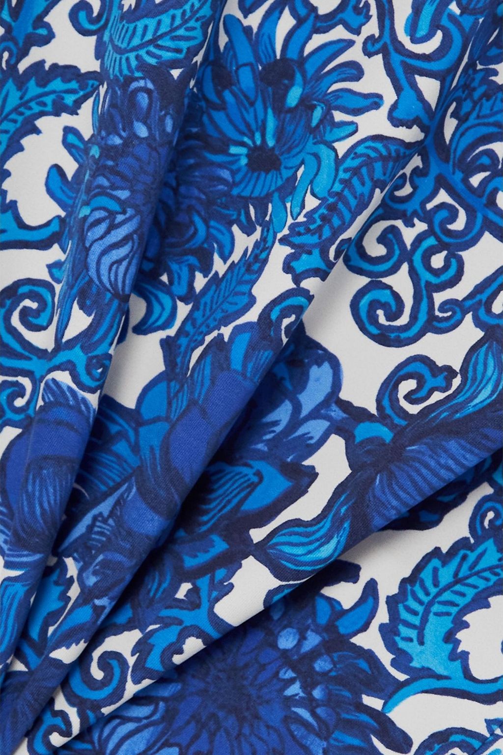 LA DOUBLEJ Printed stretch-satin turtleneck top