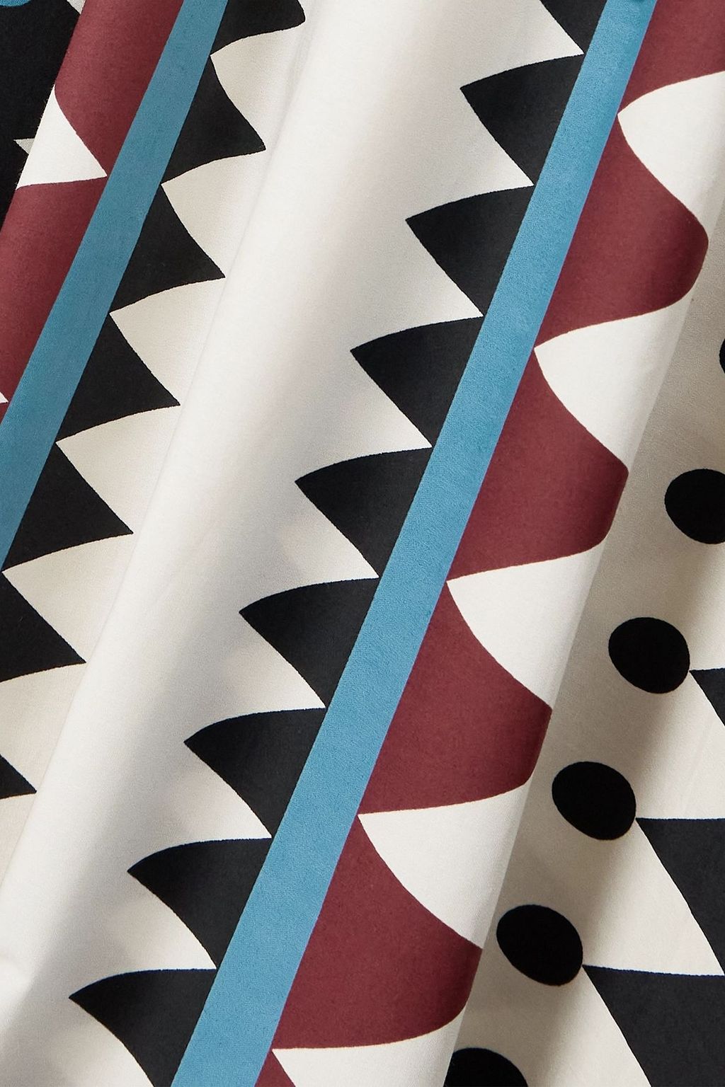 LA DOUBLEJ Pleated printed cotton-poplin midi skirt