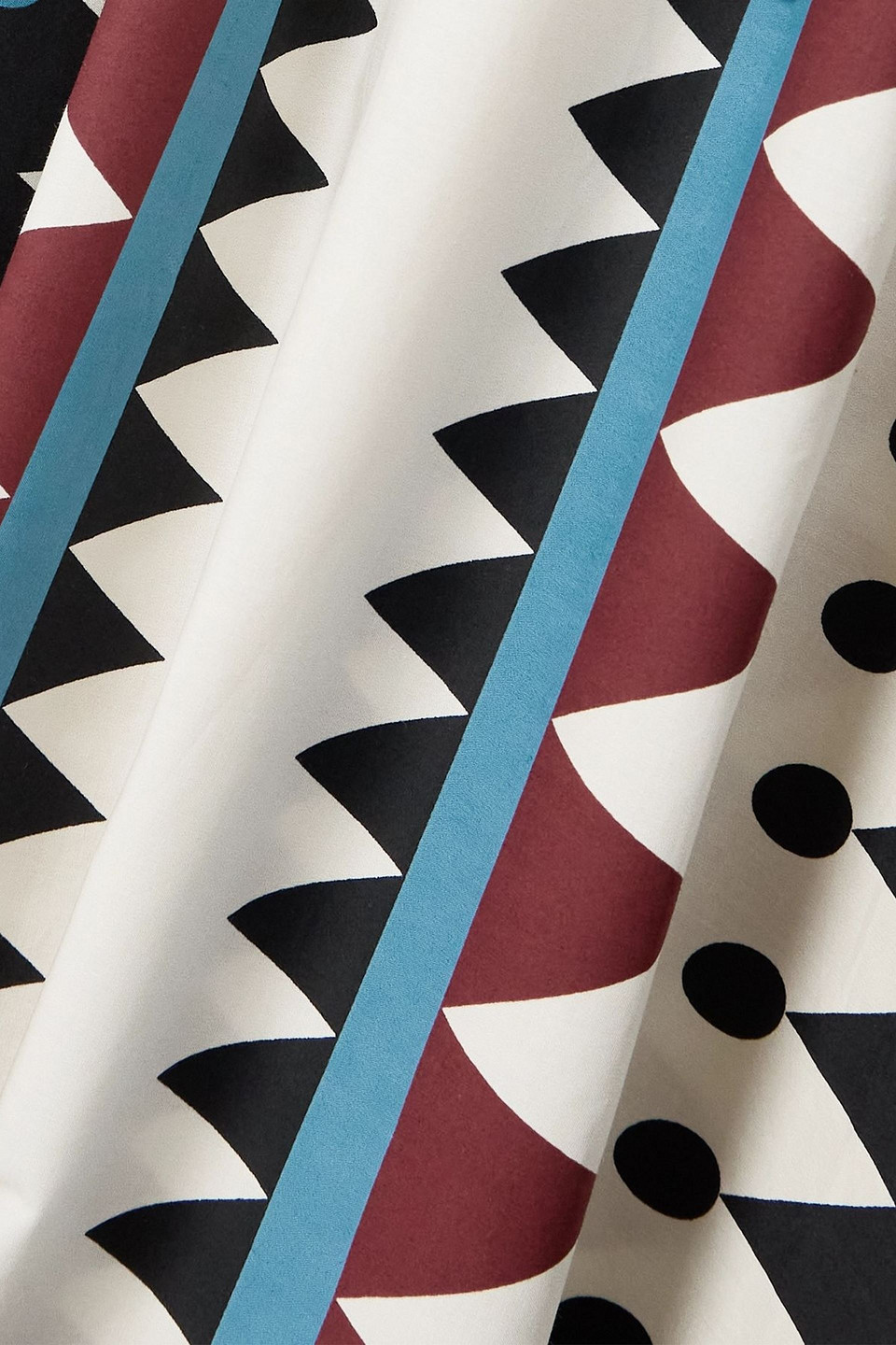 La Doublej Pleated Printed Cotton-poplin Midi Skirt In Sand