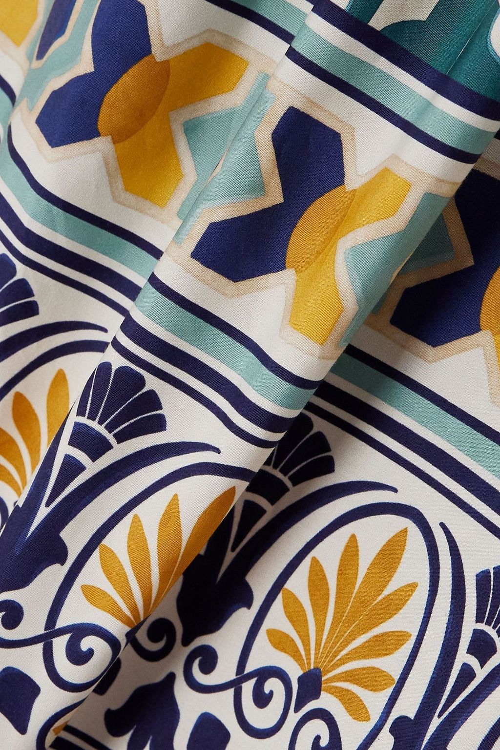 LA DOUBLEJ Breakfast off-the-shoulder ruffled printed cotton-poplin top