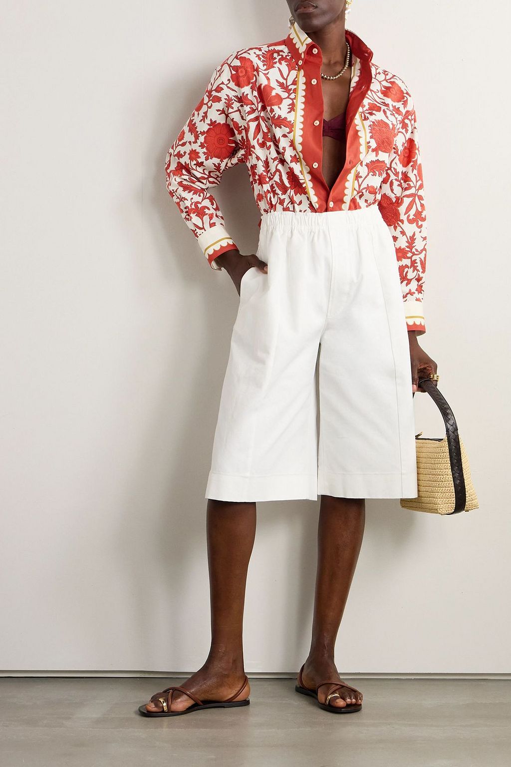 LA DOUBLEJ + Orlebar Brown Better Than Your Boyfriend's printed cotton-poplin shirt