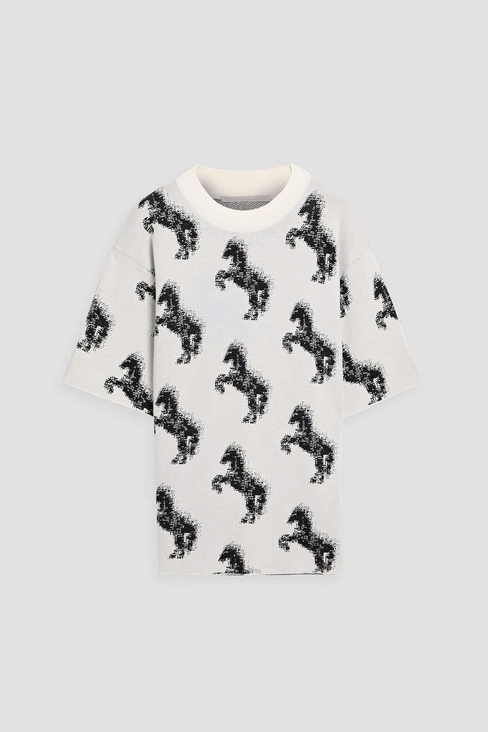 Stella Mccartney Jacquard-knit T-shirt In White