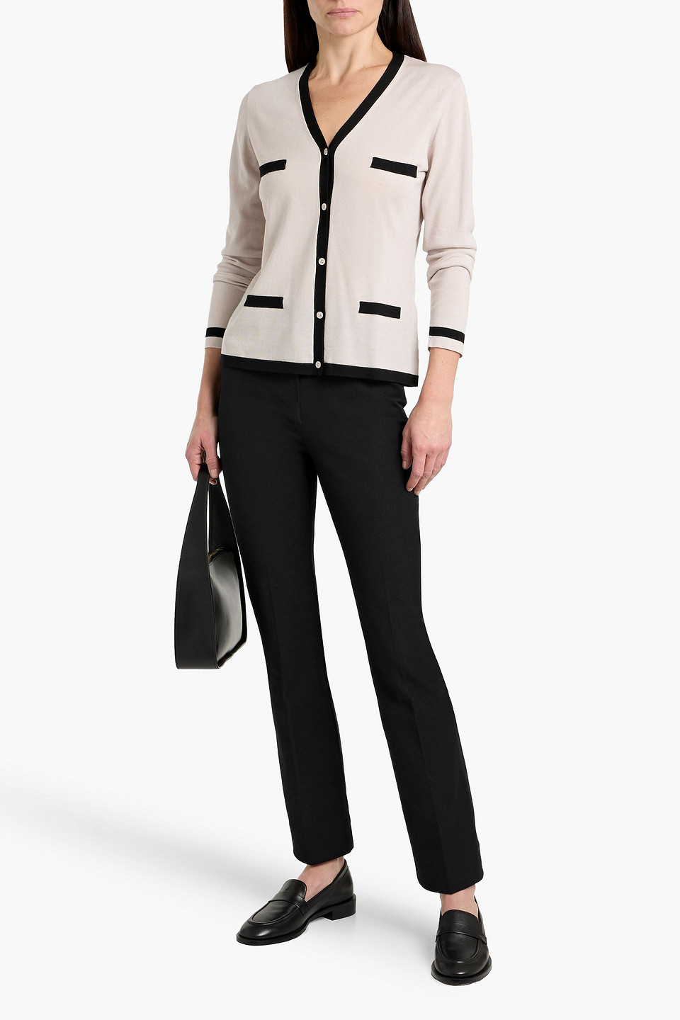 Max Mara Tabarin Cotton-blend Twill Bootcut Pants In Black