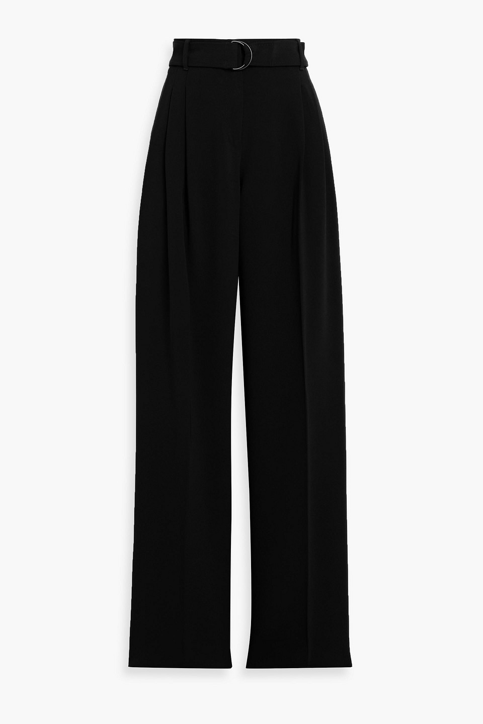 Max Mara Latina Belted Crepe Straight-leg Pants In Black