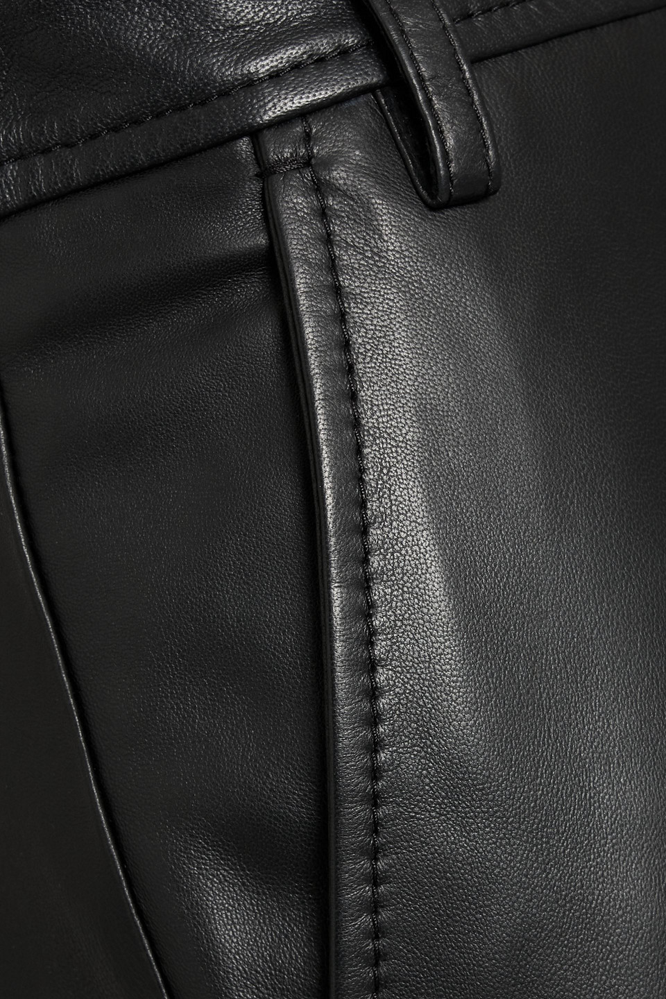 Max Mara Zante Leather Straight-leg Pants In Black