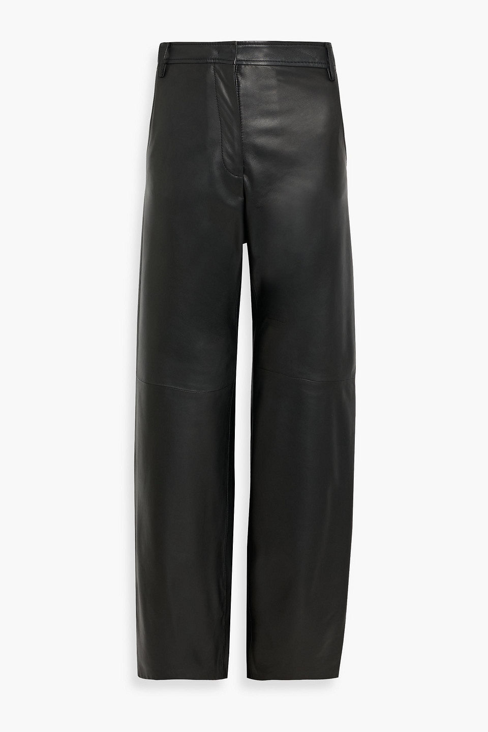 Max Mara Zante Leather Straight-leg Pants In Black
