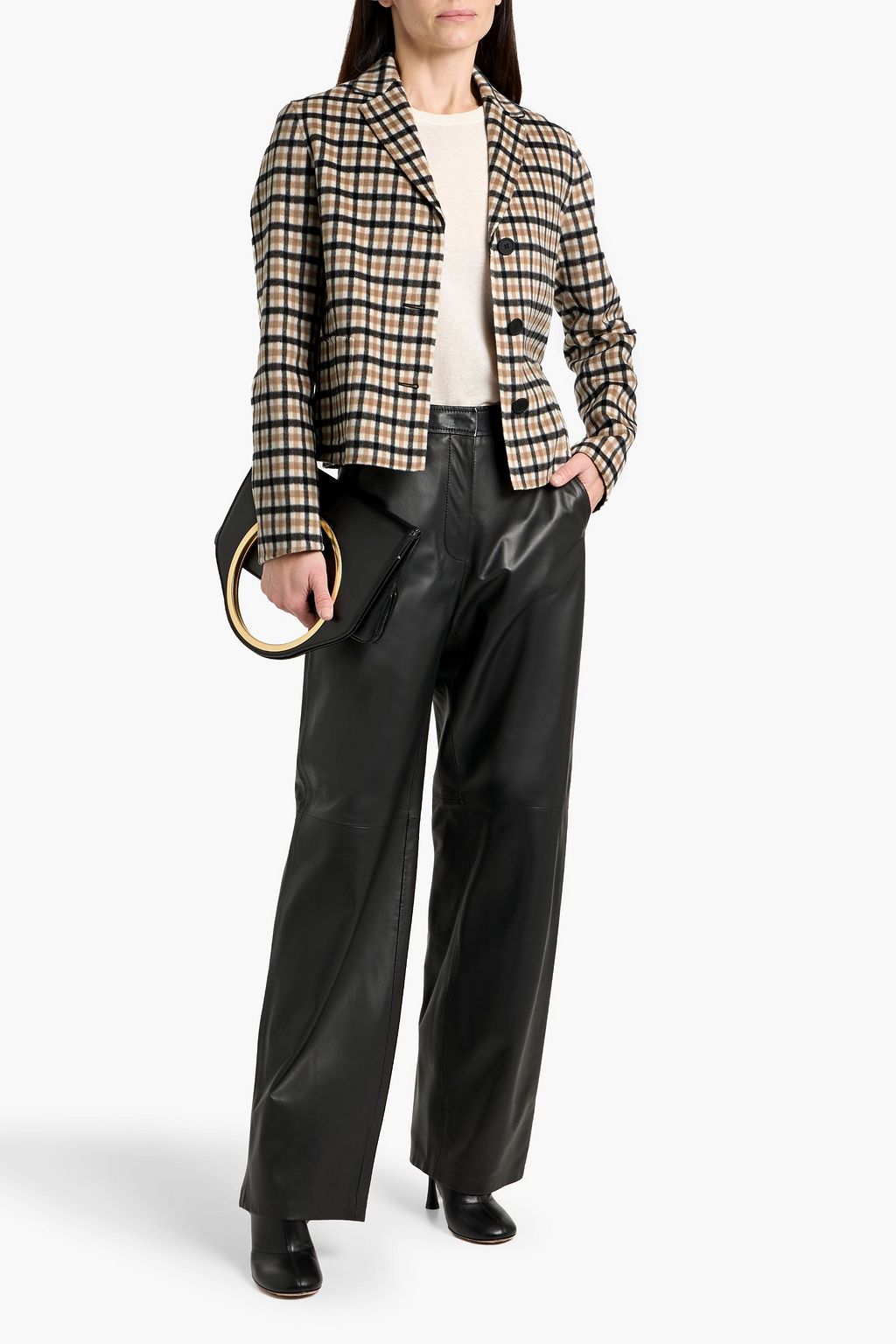 MAX MARA STUDIO Zante leather straight-leg pants