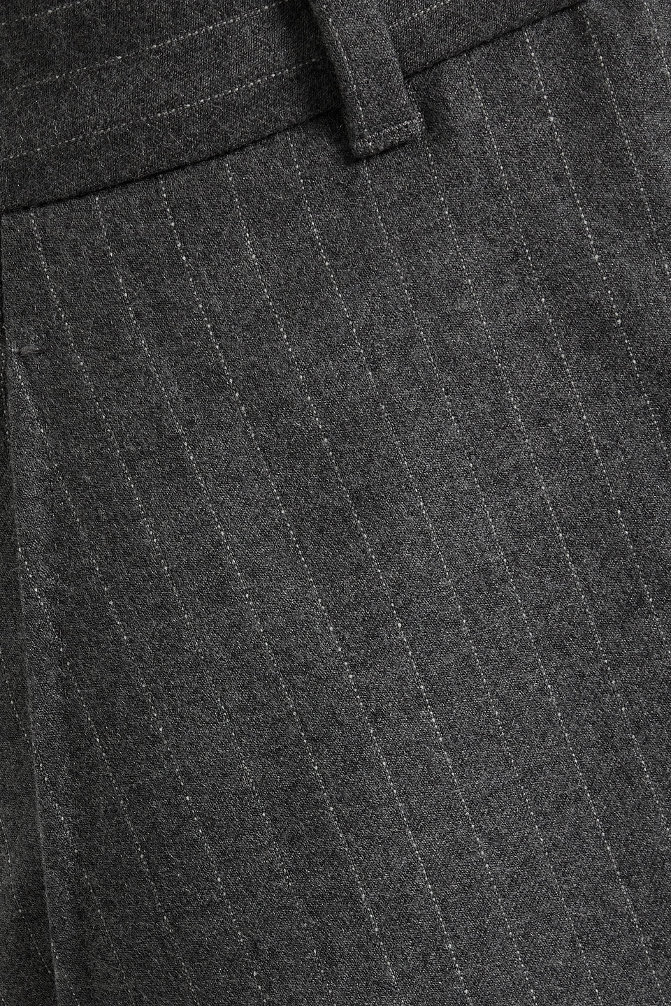 Max Mara Gong Pinstriped Wool-blend Straight-leg Pants In Gray
