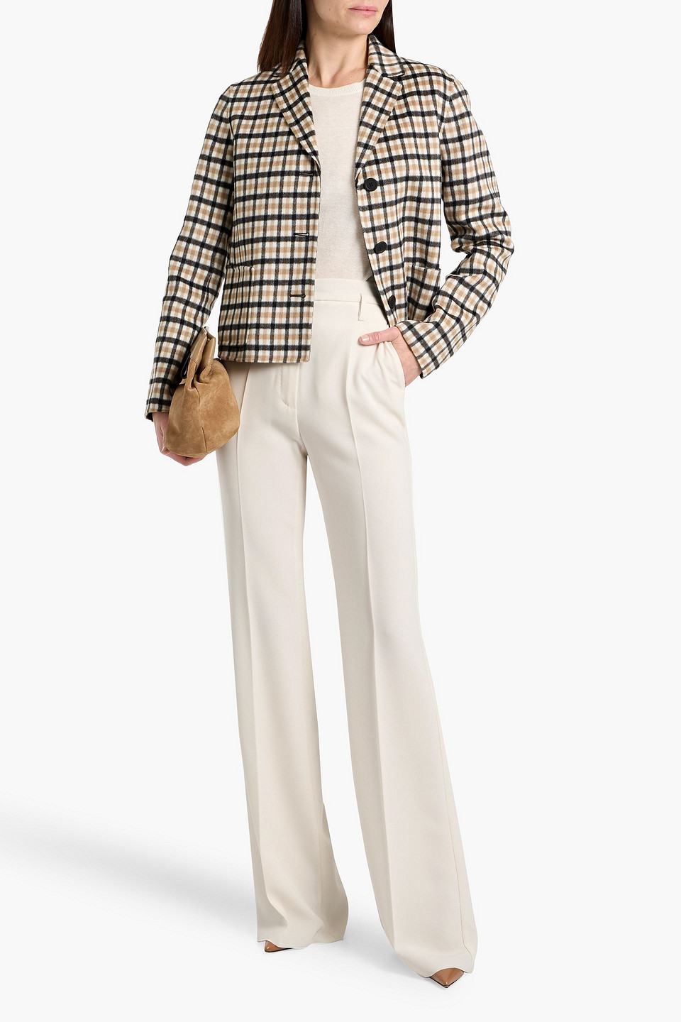 Max Mara Alabama Crepe Bootcut Pants In White