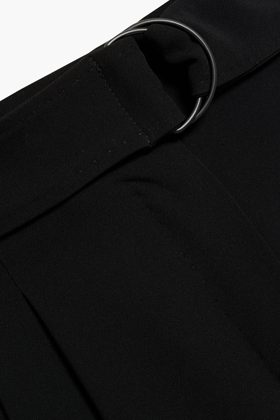 Max Mara Latina Belted Crepe Wide-leg Pants In Black