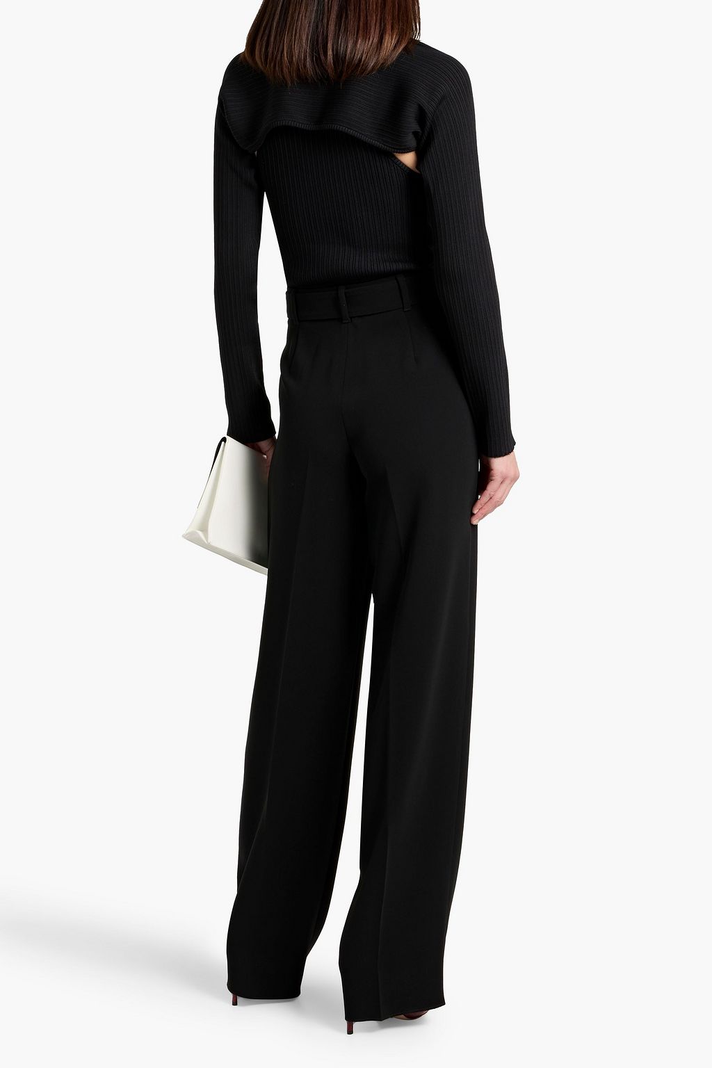 MAX MARA STUDIO Latina belted crepe straight-leg pants
