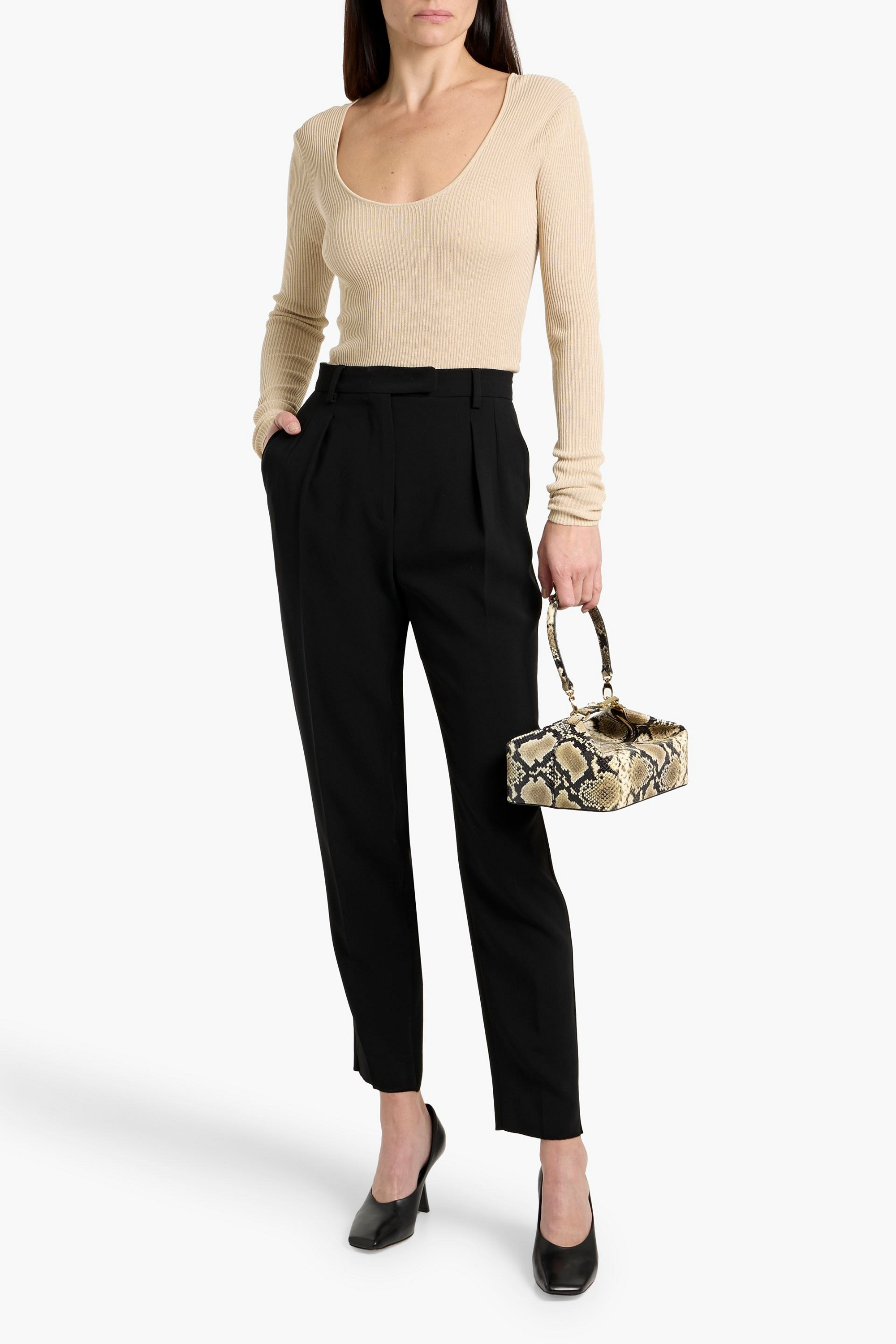 MAX MARA STUDIO Selva crepe slim-leg pants