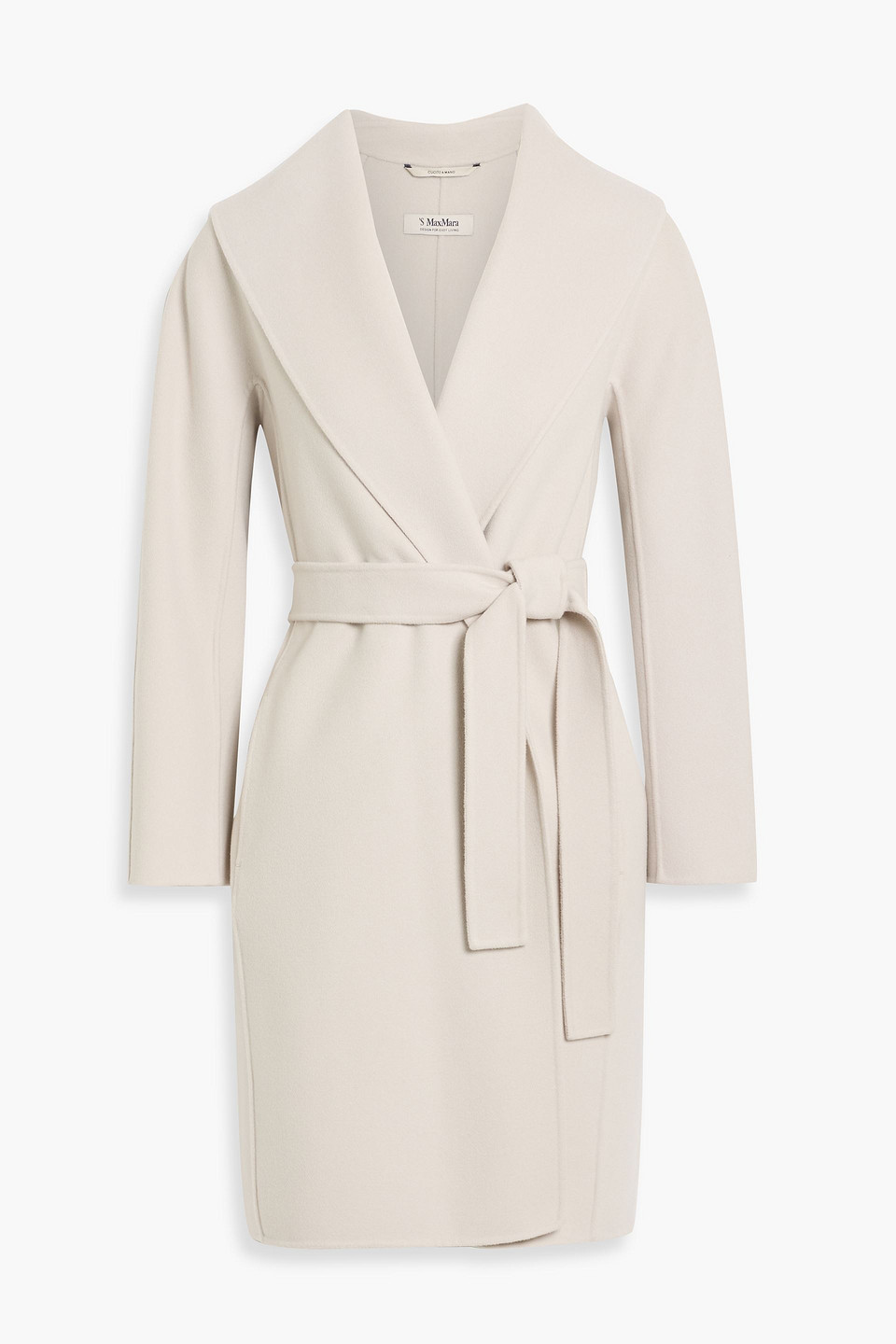 Max Mara Messi Belted Wool-felt Coat In Neutral