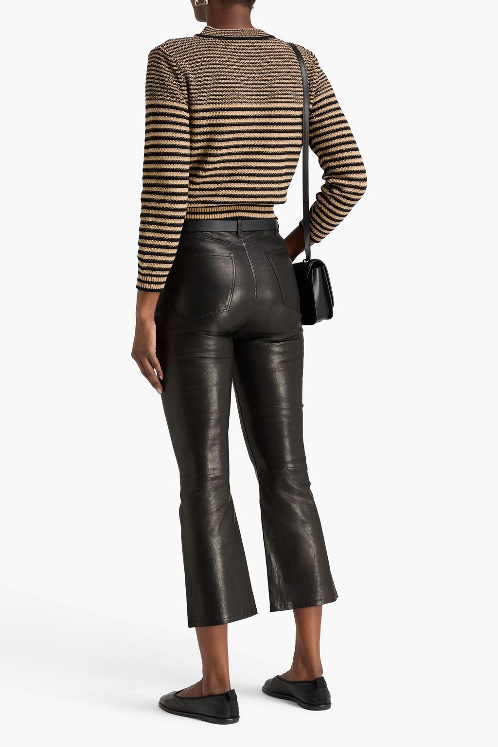 FRAME Le Crop Mini Boot leather bootcut pants