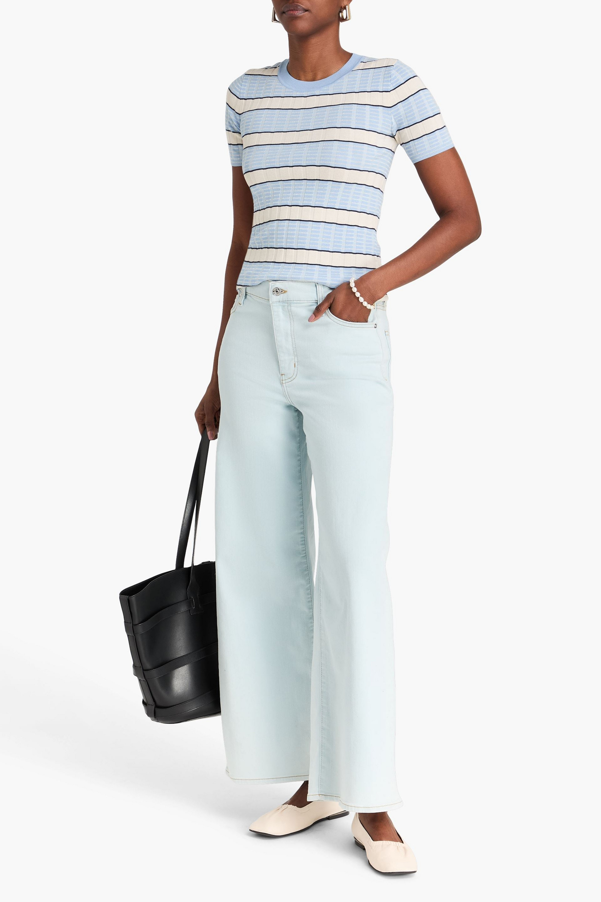 FRAME Le Slim Palazzo high-rise wide-leg jeans