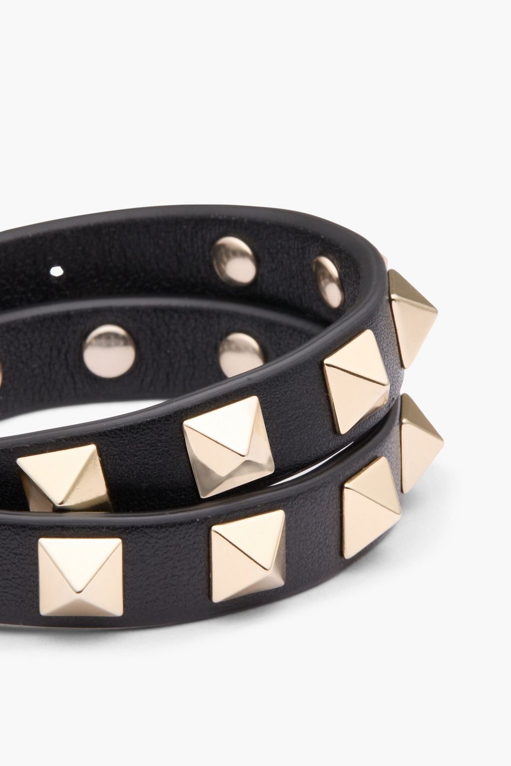 VALENTINO GARAVANI Gold-tone leather bracelet