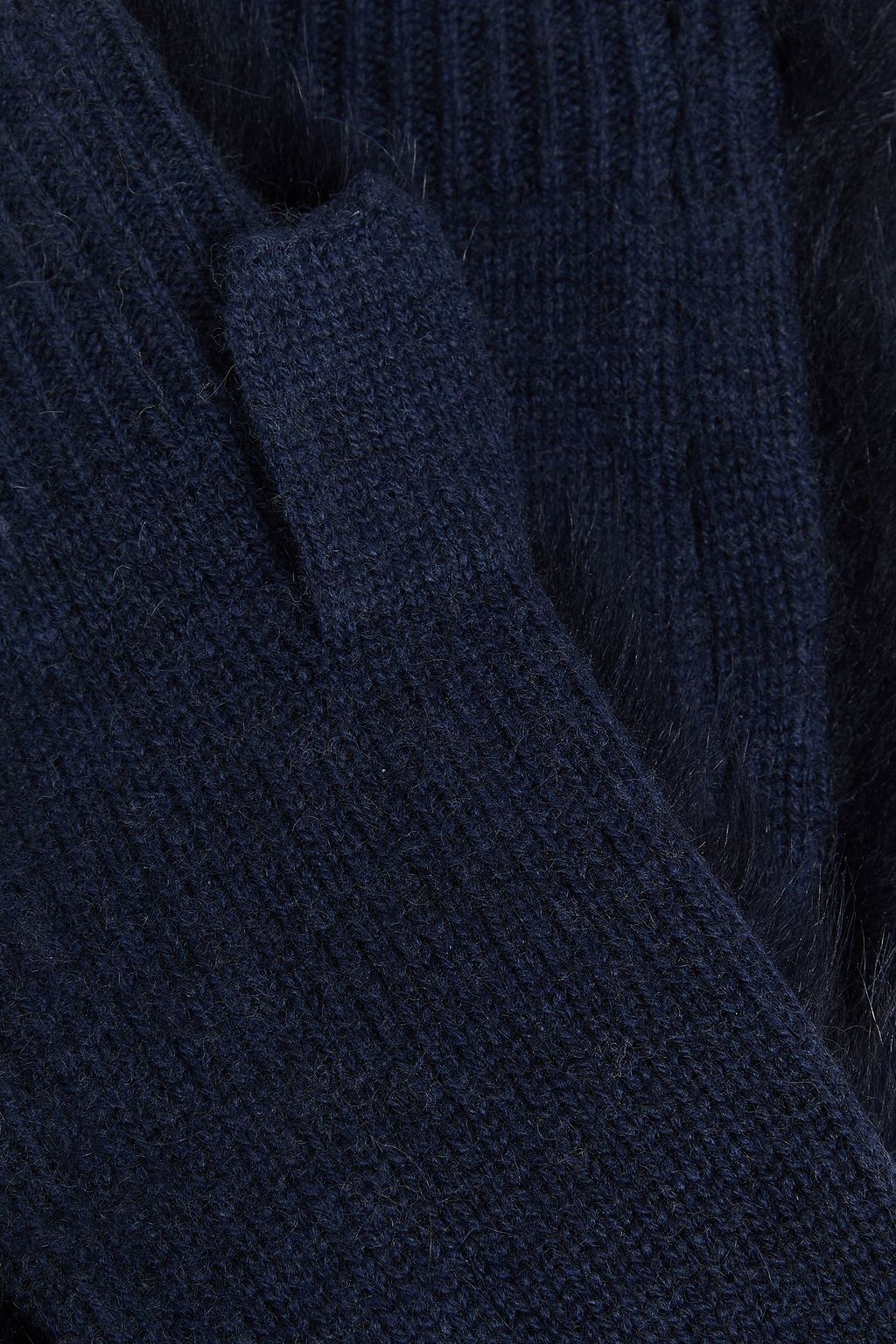 DOM GOOR Shearling-trimmed merino wool and cashmere-blend fingerless gloves