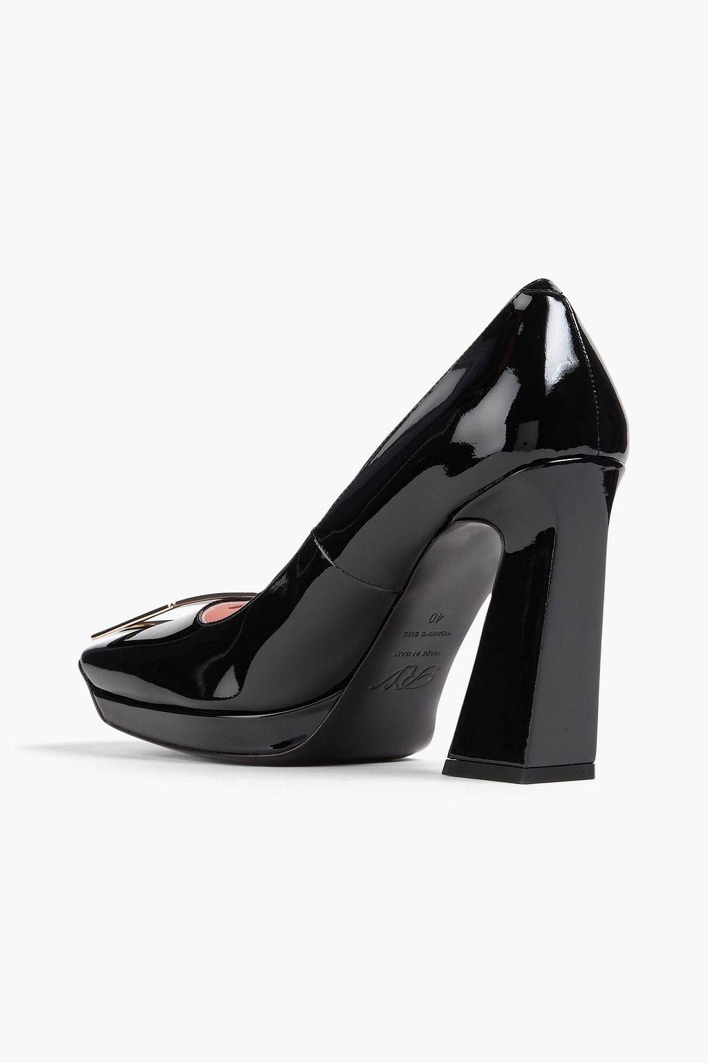 ROGER VIVIER Embellished platform patent-leather pumps