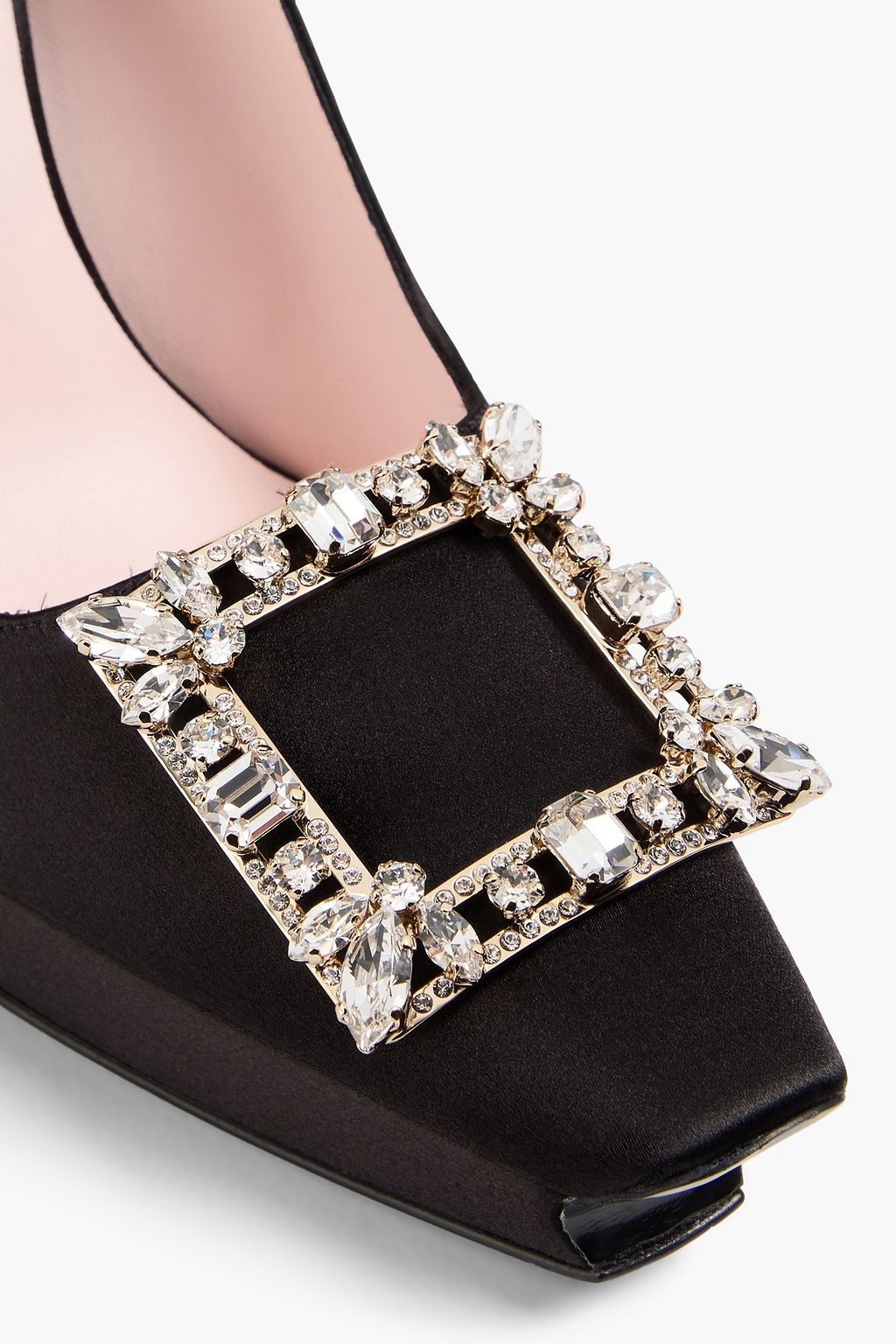 ROGER VIVIER Embellished satin platform pumps