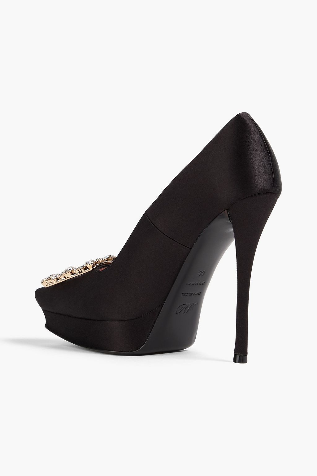 ROGER VIVIER Embellished satin platform pumps
