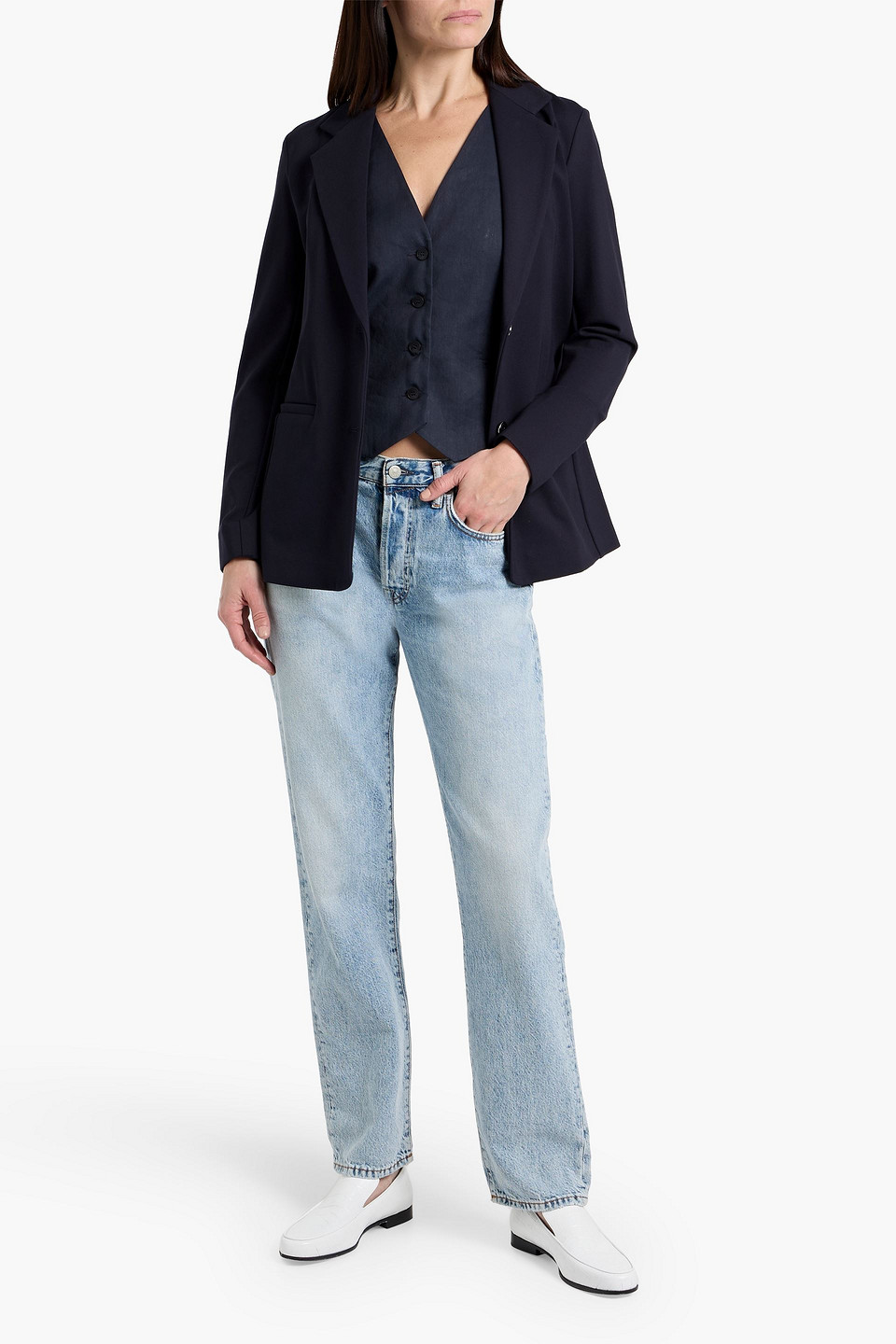 Max Mara Joice Jersey Blazer In Blue