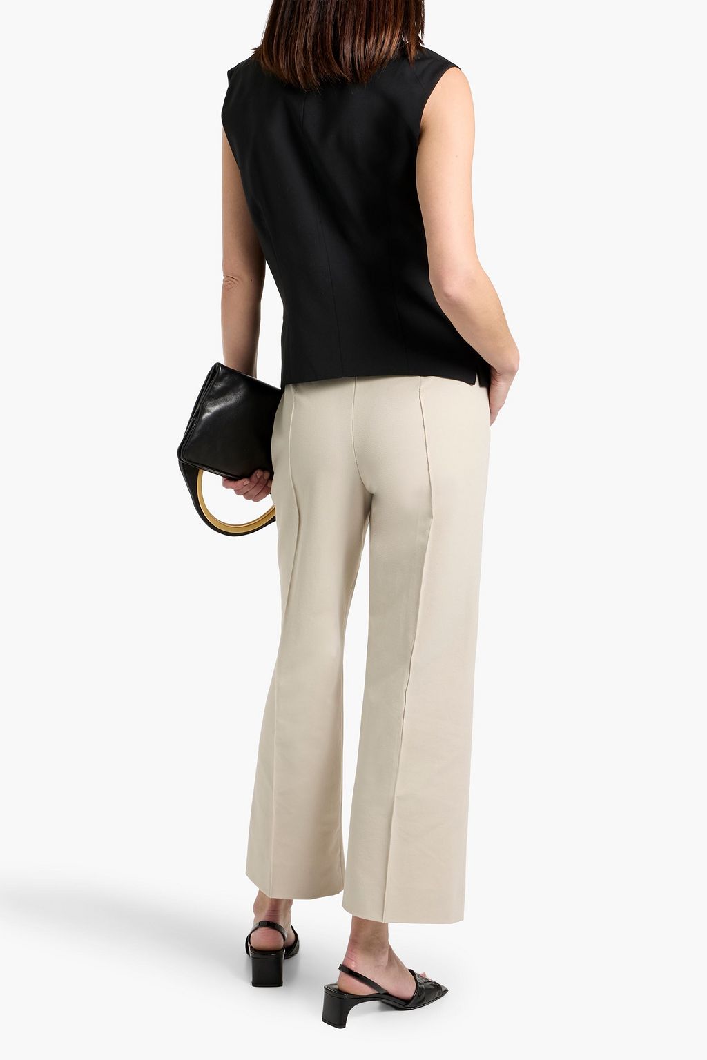 'S MAX MARA Zemira cotton-blend twill straight-leg pants