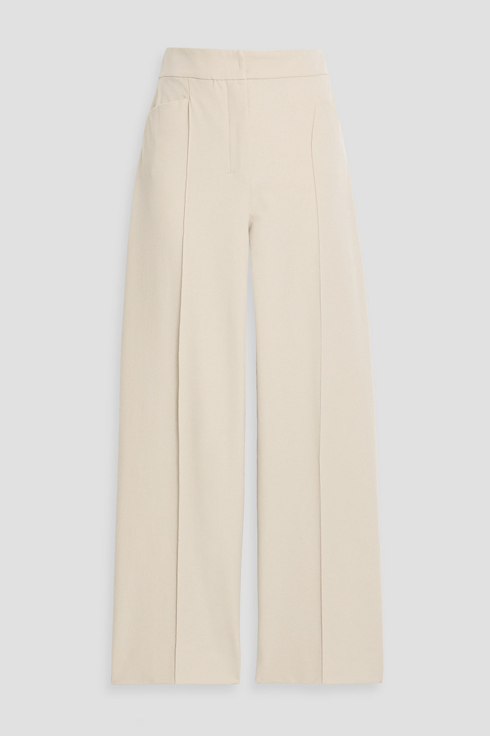 Max Mara Zemira Cotton-blend Twill Straight-leg Pants In White