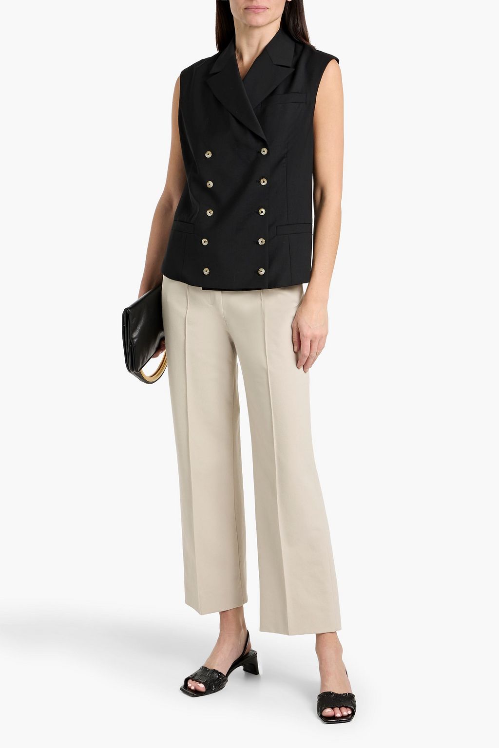 'S MAX MARA Zemira cotton-blend twill straight-leg pants