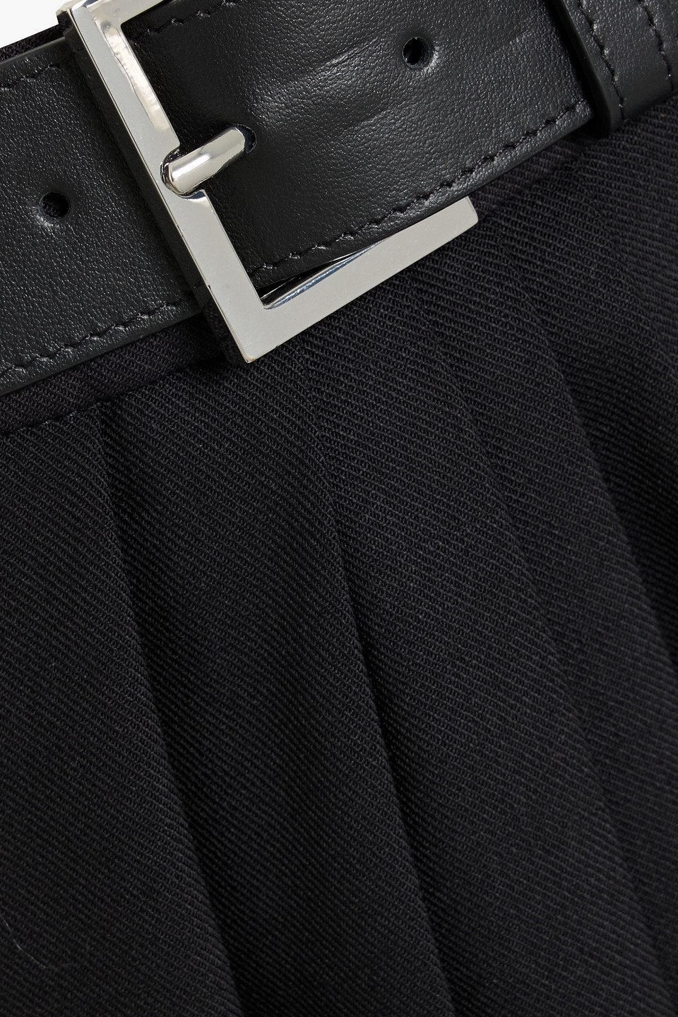 Max Mara Estella Pleated Wool-blend Twill Midi Skirt In Black