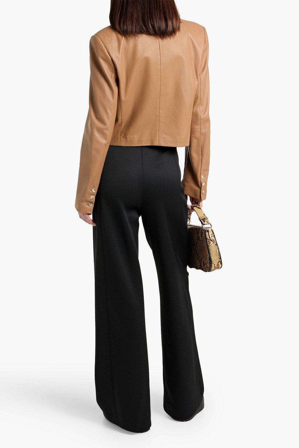 Max Mara Laerte Stretch-cady Wide-leg Pants In Black